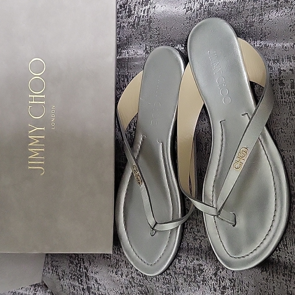 Jimmy choo flip flops sandals shoes size 37